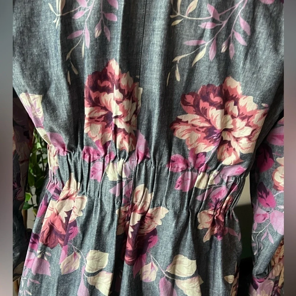 Jill Stuart Jacket/Coat Denim Floral Print Sz xs